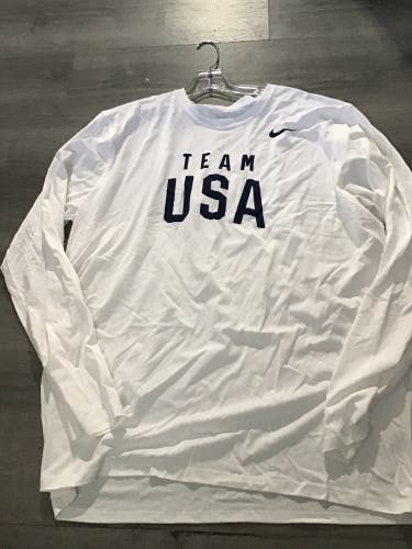 Team USA White Nike Men's 2XL Nike Longsleeve (New)