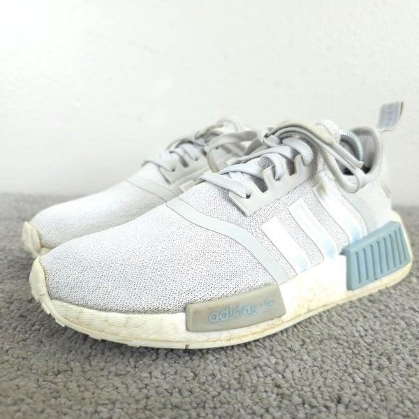Adidas NMD R1 J Girls Size 5 Running Shoes Gray Clear Low Top Sneakers Lace Up