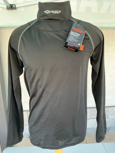 Shock Doctor Compression Hockey Long Sleeve Shirt With Integrated Neck Guard (New) 9736