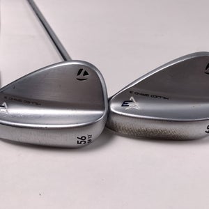 TaylorMade Milled Grind 3 Raw Chrome Wedge Set 56* 12 | 60* 12 Hi-Rev 2.0 RH