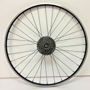 Black Aluminum 7-Speed 32-Spoke Black Aluminum 700C Rear Wheel Quando Hub