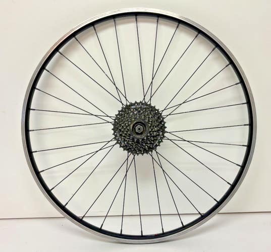 Black Aluminum 7-Speed 32-Spoke Black Aluminum 700C Rear Wheel Quando Hub