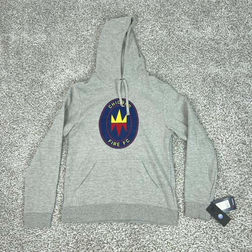 Chicago Fire FC Hoodie Mens Medium Gray MLS Soccer Fanatics Pullover Fleece Top