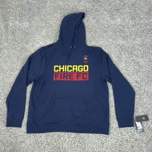 Chicago Fire FC Sweatshirt Mens 2XL Blue MLS Soccer Fanatics Hoodie Fleece Sport