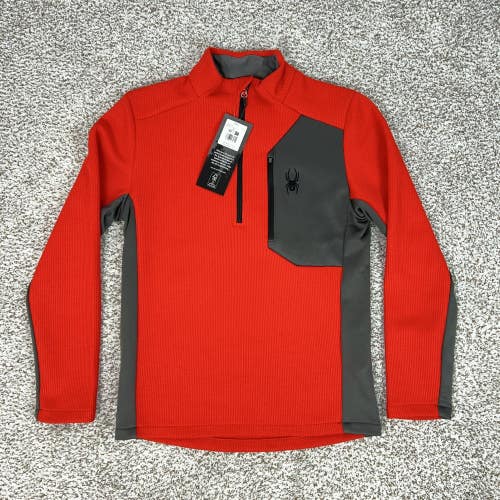 Spyder Pullover Mens Small Red Bandit 1/2 Zip Fleece Thermal Ski Core Sweater