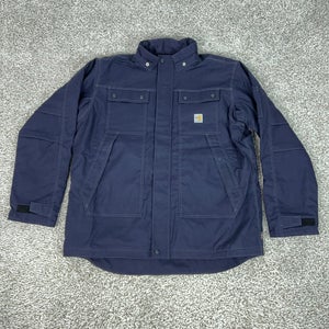 Carhartt FR Coat Mens XLT Blue Quick Duck Insulated Full Swing Parka Jacket Work