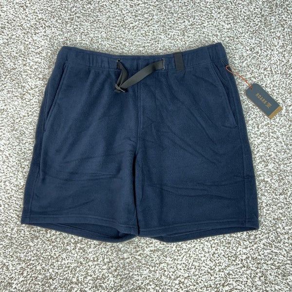 Roark Shorts Mens Large Navy Campover Comfort Fleece Elastic Waist Hiking Logo