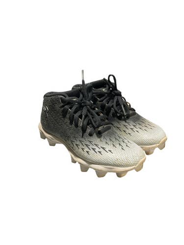Used Under Armour BLK/WHT/GRY CLEATS BB/SB Cleats Black Youth 13.0 11834-S000044704