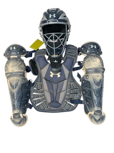 Used Under Armour UAHG2-YP Catchers Chest Protector Navy Blue And Silver Junior 11835-S000203578