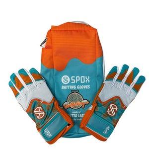 Used CANTALOPE BATTING GLOVE BB/SB Batting Gloves Orange LG 11835-S000204835