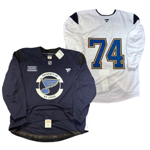 2 Pack - Fanatics St. Louis Blues Pro Stock Team Issued Practice Jersey Made in Canada Size 58 (New)