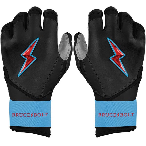 Bruce Bolt Bear Series Long Cuff Batting Gloves (Small) - Miami Black - (New)
