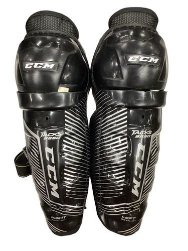 Used CCM TACKS 9550 Junior Shin Guards Black 10" 11613-S000177104