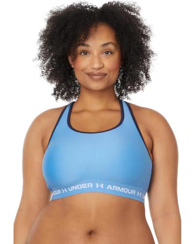 Under Armour Crossback Mid Impact Bra Womens 2X Horizon Blue Activewear DDR2736