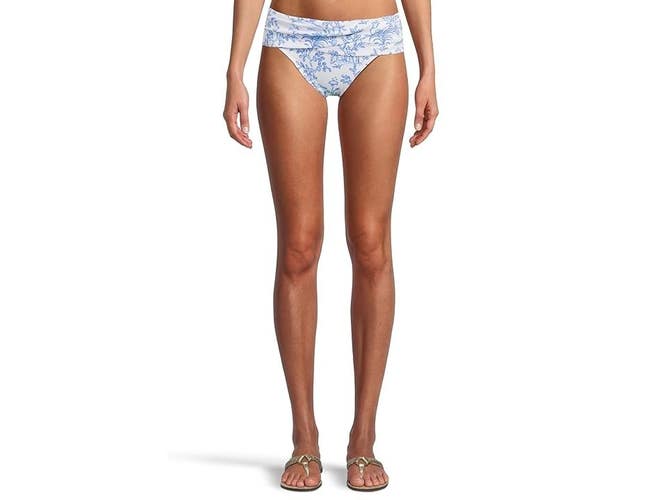 Lilly Pulitzer Lagoon Sarong Hipster Bottom Women's 14 White Swimwear DDR2742