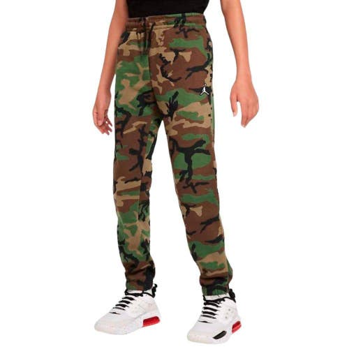 Jordan Essentials Joggers Boys Large Green Camo Fleece Drawstring Waist FROG77