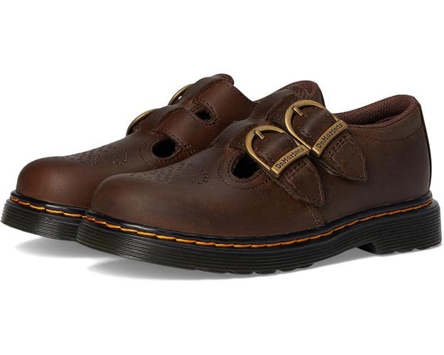 Dr. Martens 8065 41471200 Flats Kids US 3 Brown Leather Mary Jane Shoes HAWK631