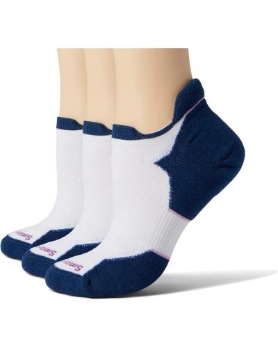 Smartwool Run Ankle Socks Women's Medium White Targeted Cushion 3-Pack JDM2531