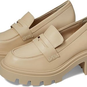 Schutz Viola Tractor Loafer Flat Women's US 9.5 Eggshell Leather Shoes HTAT541