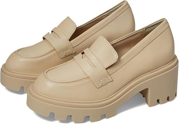 Schutz Viola Tractor Loafer Flat Women's US 9.5 Eggshell Leather Shoes HTAT541