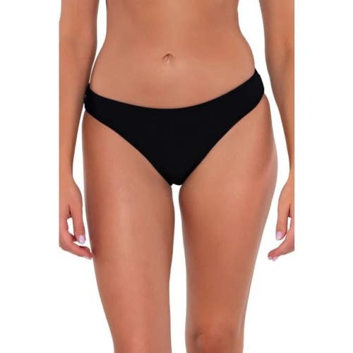 Sunsets Collins Bikini Bottom Women Small Black Stretch Low Rise Hipster JDM2528