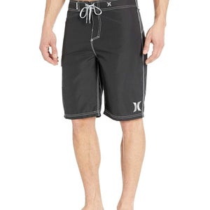 Hurley One And Only Boardshorts Men's 32 Black Drawstring Waist Swimwear JDM2517