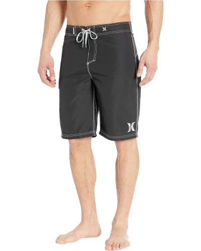 Hurley One And Only Boardshorts Men's 32 Black Drawstring Waist Swimwear JDM2517
