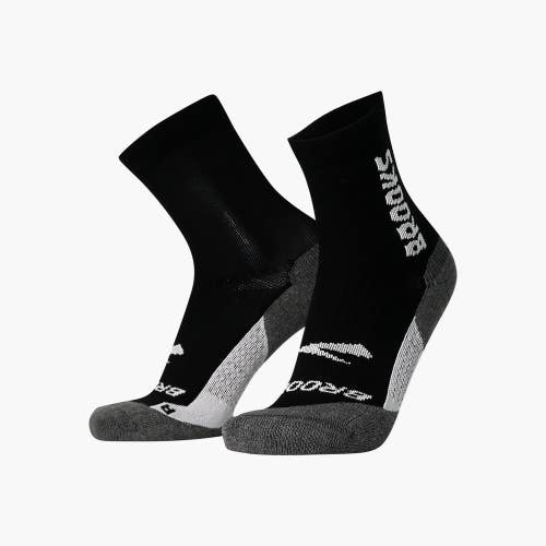 Brooks Ghost Crew Socks Unisex S Black Stretch Arch Support Cushioned DDR2725