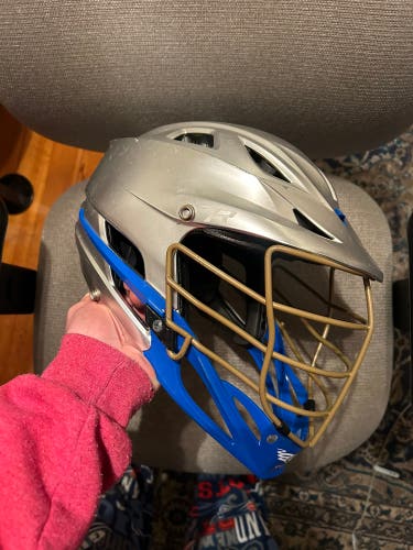 Cascade R Lacrosse Helmet Adult Silver Blue Gold great shape