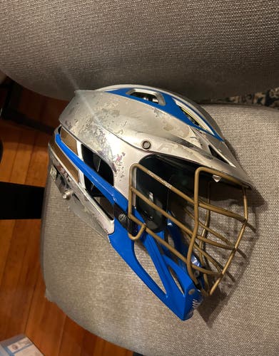 Cascade R Lacrosse Helmet Adult Silver Blue Gold