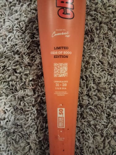 Combat MFG Spec A1 Alloy BBCOR Certified Bat (-3) 28 oz 31" (Used)