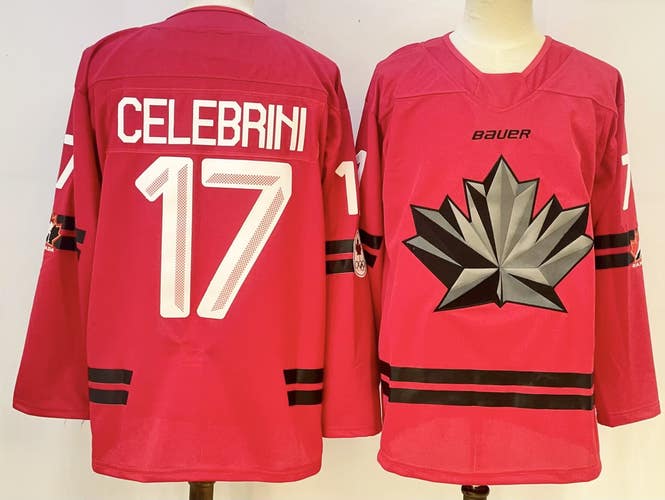 Macklin Celebrini #17 Team Canada 2026 Olympic Red Hockey Jersey - Bauer - Size Medium