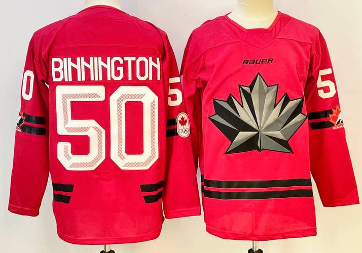 Jordan Binnington #50 Team Canada 2026 Olympic Red Hockey Jersey - Bauer - Size Medium