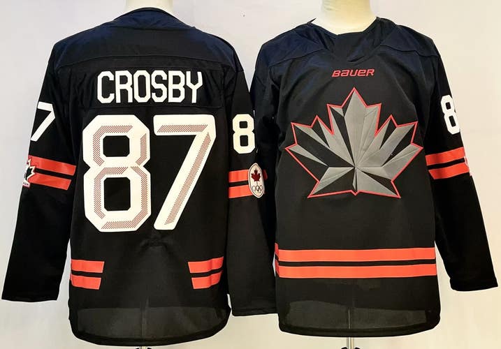 Sidney Crosby #87 Team Canada 2026 Olympic Jersey - Black - Size Medium