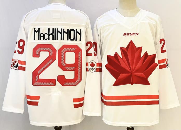 Nathan MacKinnon #29 Team Canada 2026 Olympic Jersey - White - Size Medium