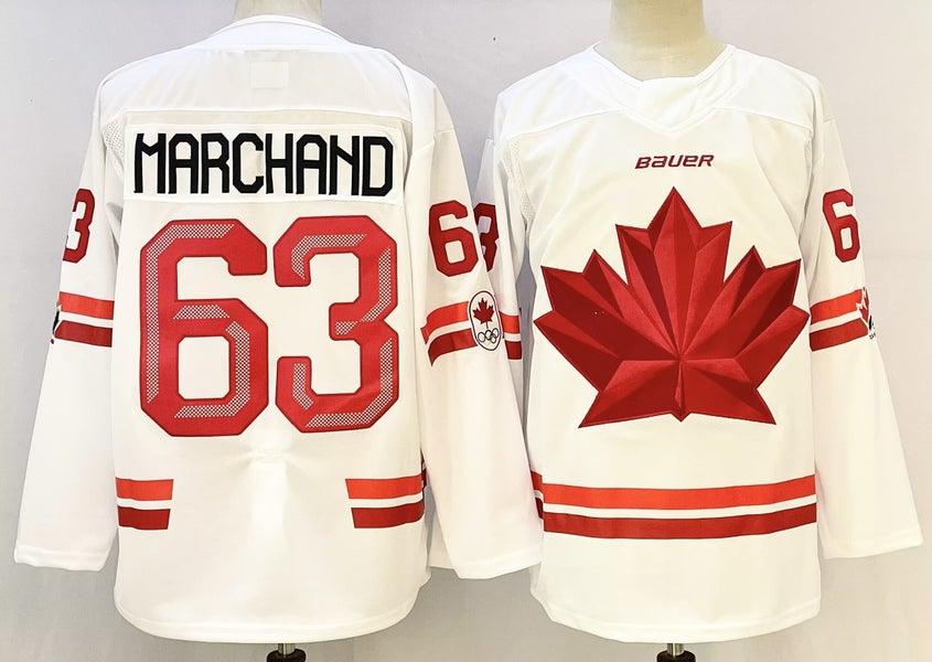 Brad Marchand #63 Team Canada 2026 Olympic Jersey - White - Size Medium