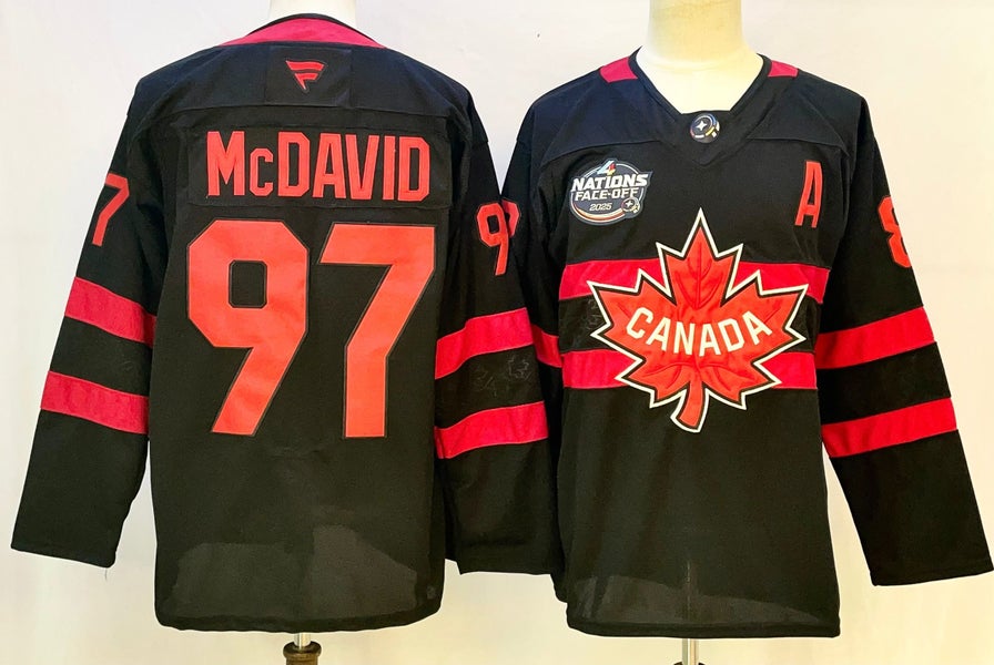 Connor McDavid #97 Team Canada 2025 4 Nations Face-Off Jersey - Black - Size Medium