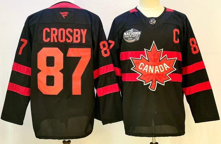 Sidney Crosby #87 Team Canada 2025 4 Nations Face-Off Jersey - Black - Size Medium