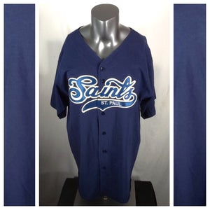 St. Paul Saints Button Up Baseball Jersey Men’s (XL) Cotton Stitched Front Logo