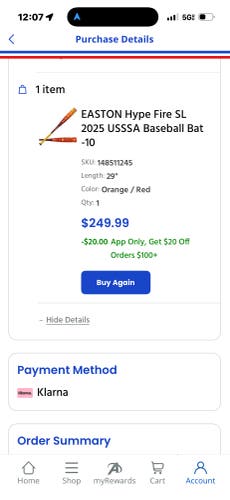 2025 Easton Hype Fire Composite USSSA Certified Bat (-10) 19 oz 29" (New)