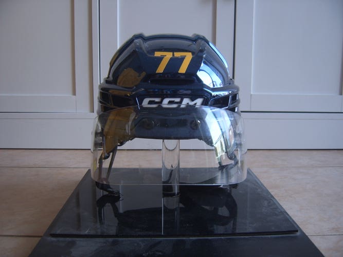 Game Worn/Used Kashawn Aitcheson 2024-25 Barrie Colts CCM Super Tacks X Blue Chrome Helmet