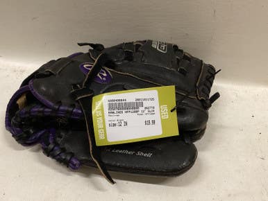 Used Rawlings HFP120BP RH Throw Fastpitch Gloves Black 12" 11725-S000496644