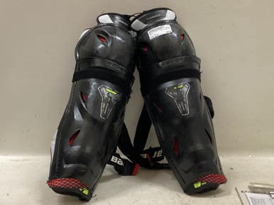 Used Bauer HYPER LITE Senior Shin Guards Black 14" 11725-S000496675