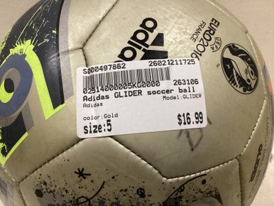 Used Adidas GLIDER All Size Soccer Ball Gold 5 11725-S000497859