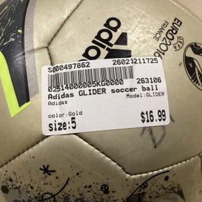 Used Adidas GLIDER All Size Soccer Ball Gold 5 11725-S000497854