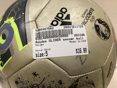 Used Adidas GLIDER All Size Soccer Ball Gold 5 11725-S000497858