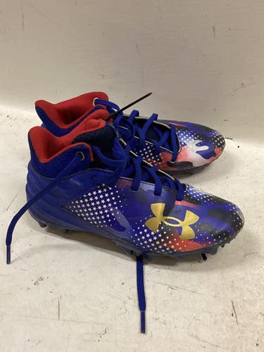 Used Under Armour LAX Cleats Boys Royal Blue Junior 02 11725-S000498059