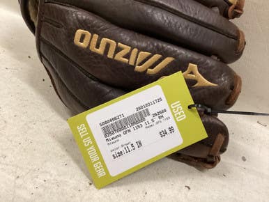 Used Mizuno GFN 1153 BB/SB Glove RH Throw Brown 11 1/2" 11725-S000496271