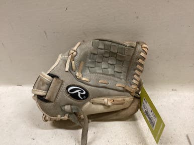 Used Rawlings HFP110GW RH Throw Fastpitch Gloves Grey 11" 11725-S000496943