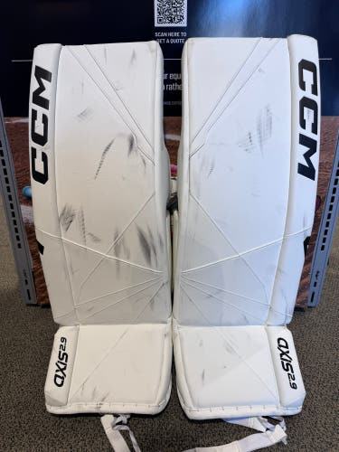 White 33" Senior CCM Axis 2.9 Goalie Leg Pads (Used)